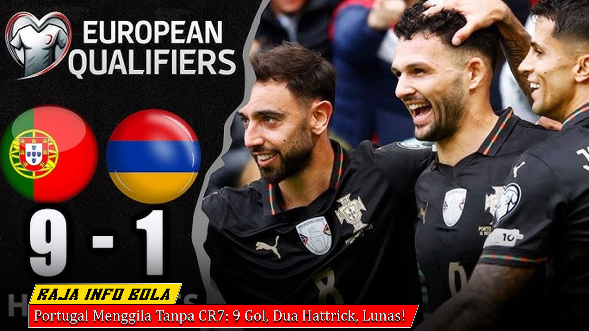 Portugal Menggila Tanpa CR7: 9 Gol, Dua Hattrick, Lunas!